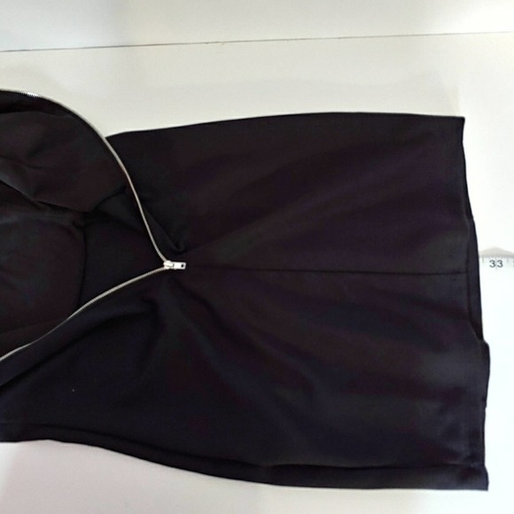 Black Mini Bodycon Asymetrical Neckline Party Dress / Cocktail Dress Sz M - Picture 4 of 8